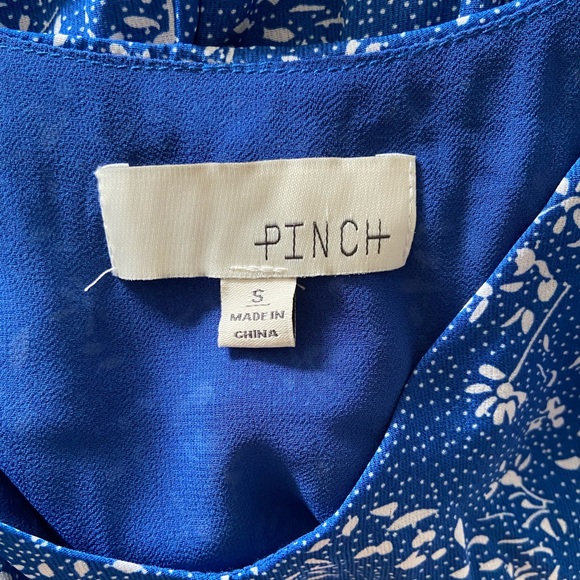 Anthropologie Pinch Floral Blue and White Sundress Tiered Skirt Bow Straps Small - Picture 5 of 6